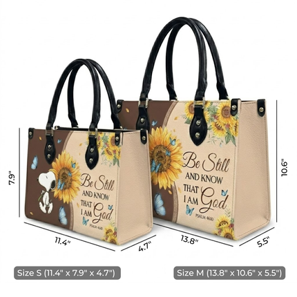 Be Still And Know That I Am God Leather Handbag