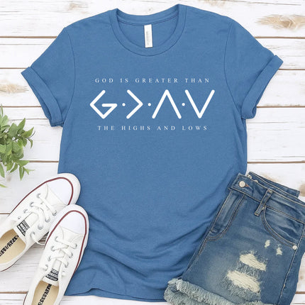 Comfort Colors God is Greater Than the Highs and Lows Christian T-Shirt