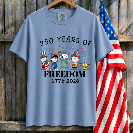 Comfort Colors 250 Years of Freedom Historical Patriotic Friends T-Shirt