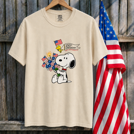 Comfort Colors 250th Anniversary Happy Independence Day Snoopy T-Shirt