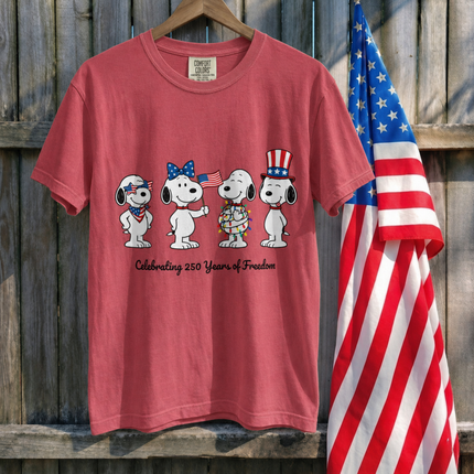 Comfort Colors Celebrating 250 Years of Freedom Patriotic Puppies T-Shirt