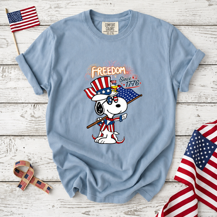 Comfort Colors Freedom Since 1776 Patriotic Snoopy Uncle Sam T-Shirt