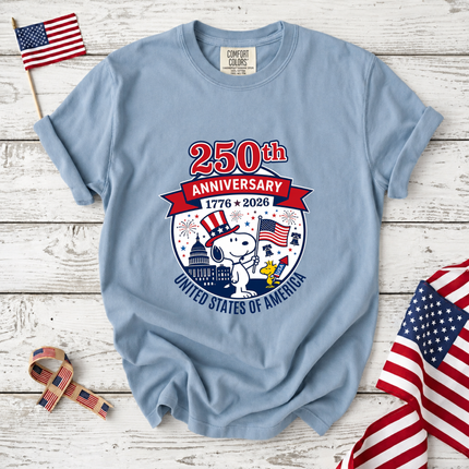 Comfort Colors 250th Anniversary United States of America Snoopy T-Shirt