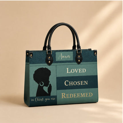 Personalized Loved Chosen Redeemed Leather Handbag