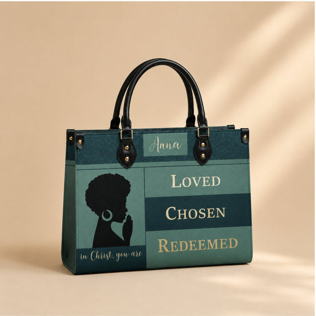 Personalized Loved Chosen Redeemed Leather Handbag