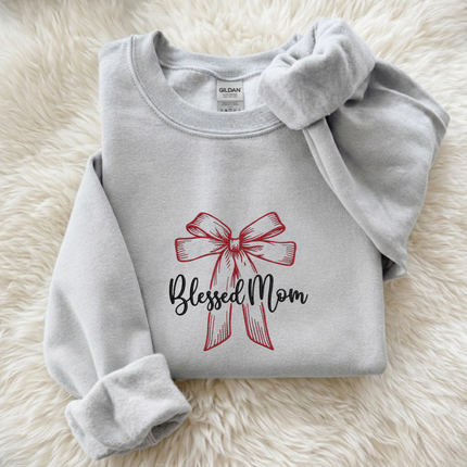 Blessed Mom Embroidered Sweatshirt