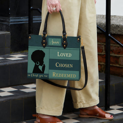 Personalized Loved Chosen Redeemed Leather Handbag