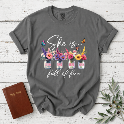 Comfort Colors She Is Full Of Fire Floral T-Shirt