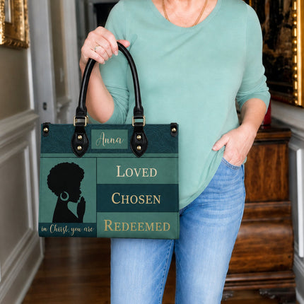 Personalized Loved Chosen Redeemed Leather Handbag