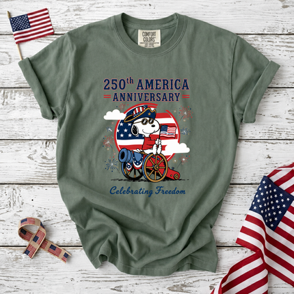 Comfort Colors 250th America Anniversary Celebrating Freedom Cannon T-Shirt