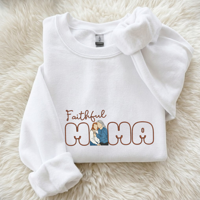 Faithful Mama Embroidered Sweatshirt