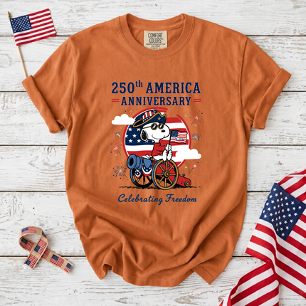 Comfort Colors 250th America Anniversary Celebrating Freedom Cannon T-Shirt