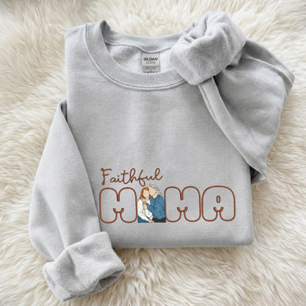 Faithful Mama Embroidered Sweatshirt