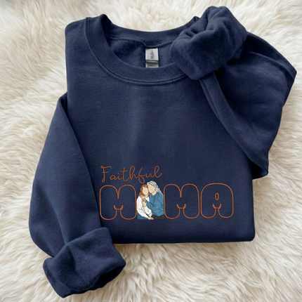 Faithful Mama Embroidered Sweatshirt