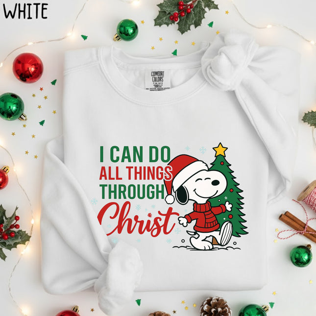 I Can Do All Things Through Christ Snoopy Comfort Colors Sweatshirt