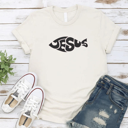 Comfort Colors Jesus Fish Christian T-Shirt