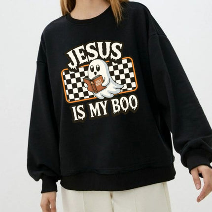 Christian Ghost Halloween Sweatshirt, Jesus Boo Pullover