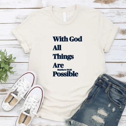 Comfort Colors With God All Things Are Possible Christian T-Shirt