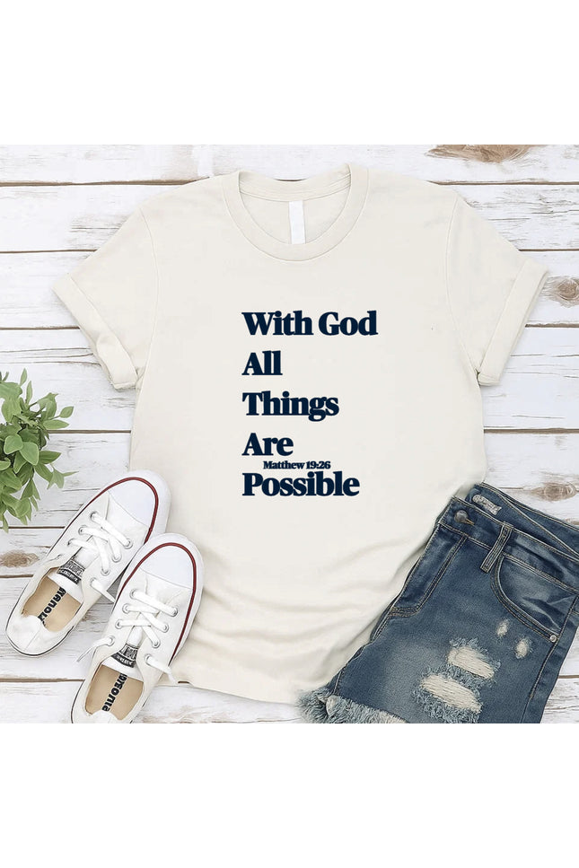Comfort Colors With God All Things Are Possible Christian T-Shirt