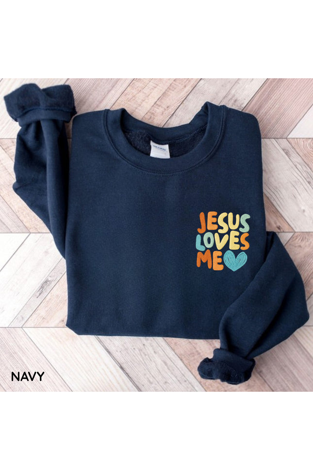 Jesus Loves Me Embroidery Sweatshirt