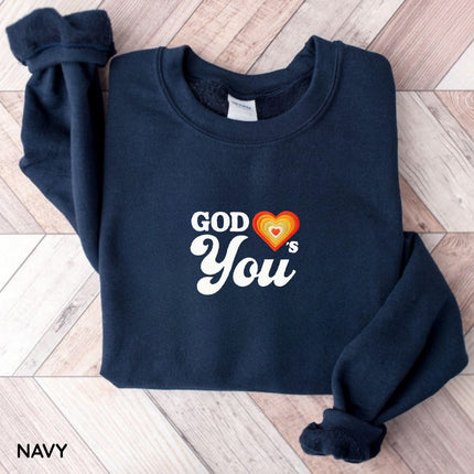 God Loves You Embroidery Sweatshirt