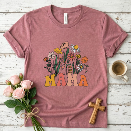 Retro Floral Wildflower MAMA T-Shirt