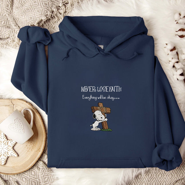 Never Lose Faith Gildan Embroidered Hoodie
