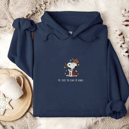 My God is king of king Embroidered Hoodie