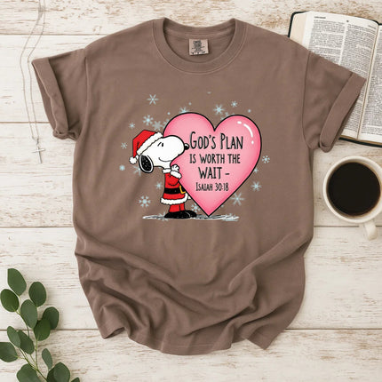 God's Plan Is Worth The Wait Snoopy Comfort Color T-Shirt