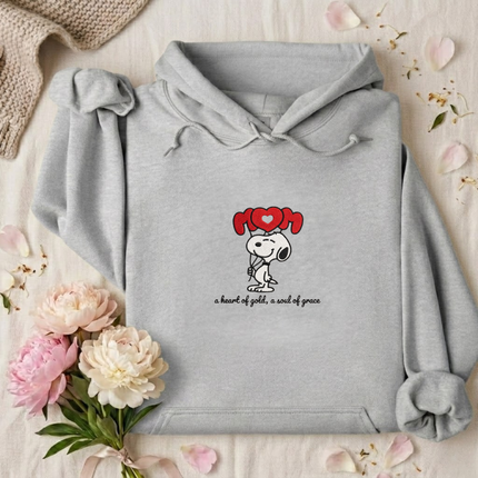 A Heart of Gold, A Soul of Grace MOM Embroidered Hoodie