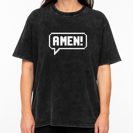 Amen Pixel Retro Christian T-Shirt