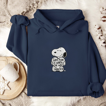 God's Plan Is Worth The Wait Embroidered Hoodie