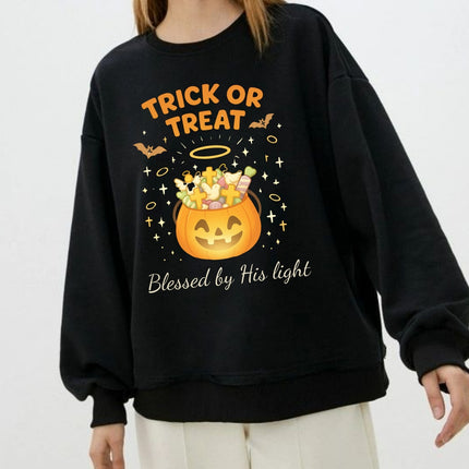 Trick or Treat Blessed by His Light Sweatshirt