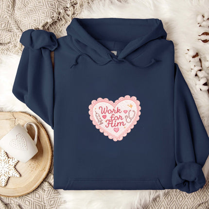 Work for Him Embroidered Hoodie