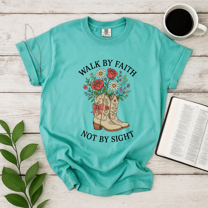 Walk by Faith, Not by Sight Floral T-shirt