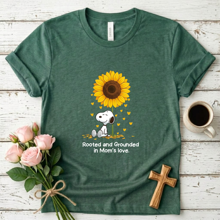 Rooted and Grounded in Mom's Love Sunflower T-Shirt