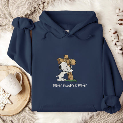 Pray Always Pray Gildan Embroidered Hoodie