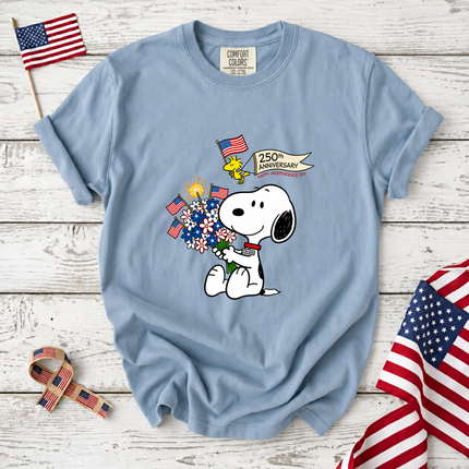 Comfort Colors 250th Anniversary Happy Independence Day Snoopy T-Shirt