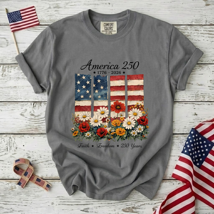 Comfort Colors America 250 Faith & Freedom Floral T-Shirt
