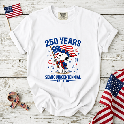 Comfort Colors 250 Years Semiquincentennial Patriotic Snoopy T-Shirt