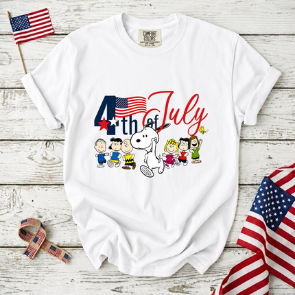 Comfort Colors 4th of July Patriotic Snoopy Friends Parade T-Shirt