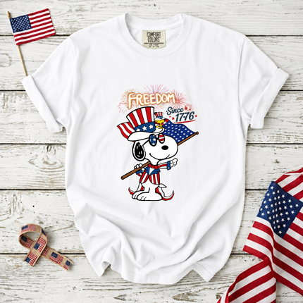 Comfort Colors Freedom Since 1776 Patriotic Snoopy Uncle Sam T-Shirt