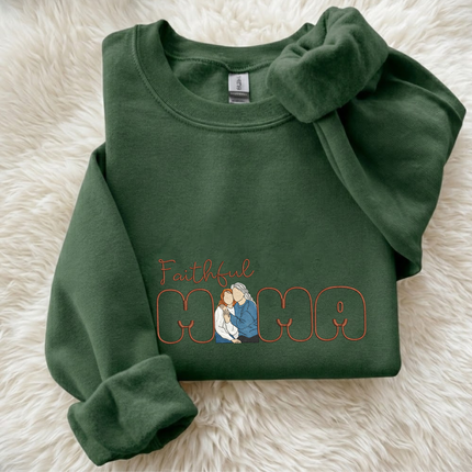 Faithful Mama Embroidered Sweatshirt