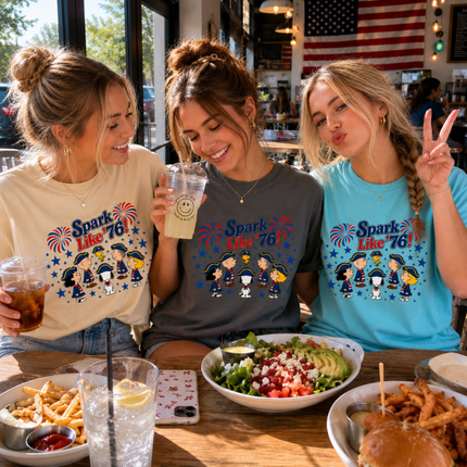 Comfort Colors Spark Like '76 Patriotic Snoopy Historical Friends T-Shirt