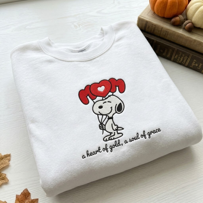 Mom's Golden Grace Embroidered Sweatshirt