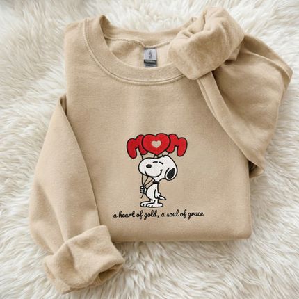 Mom's Golden Grace Embroidered Sweatshirt