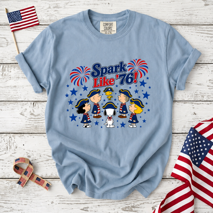 Comfort Colors Spark Like '76 Patriotic Snoopy Historical Friends T-Shirt