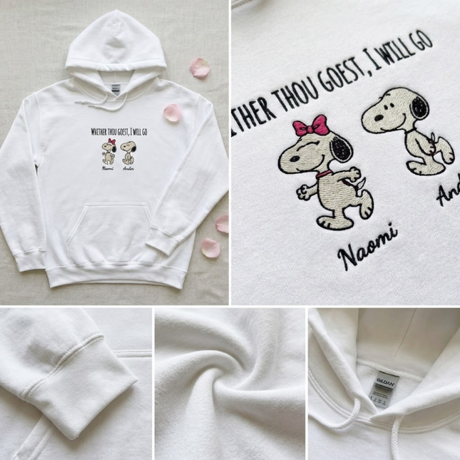 Whither Thou Goes I Will Go Embroidered Hoodie