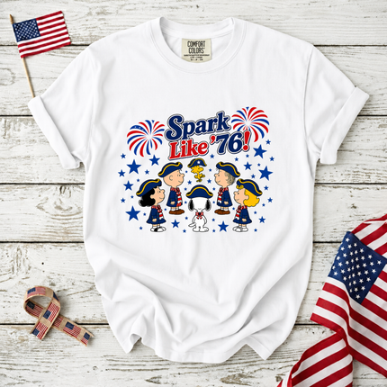 Comfort Colors Spark Like '76 Patriotic Snoopy Historical Friends T-Shirt