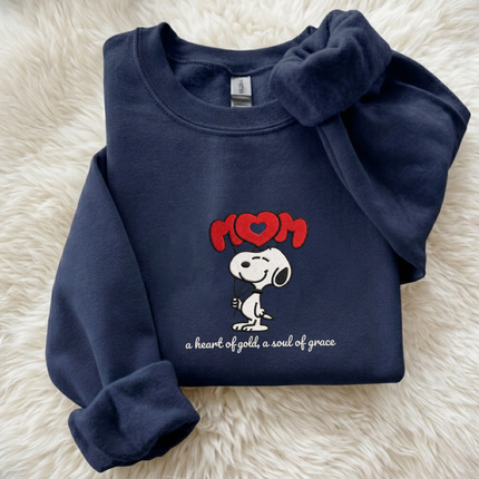 Mom's Golden Grace Embroidered Sweatshirt